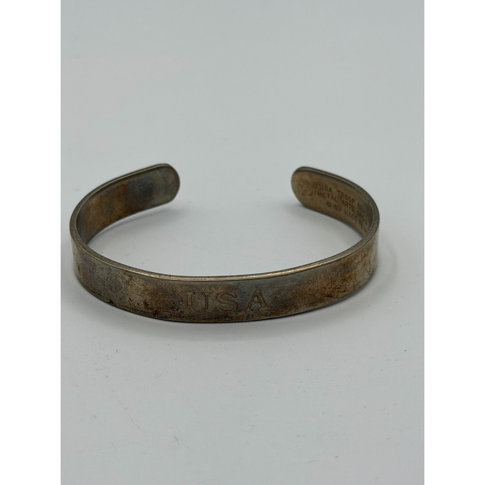 USA Troop Bracelet Vintage Metal Arts Group 1991 Made in USA Cuff Bracelet